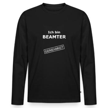 Je suis un fonctionnaire autorisé - T-shirt manches longues Premium bio Homme - noir - Devant - Nico (187cm)