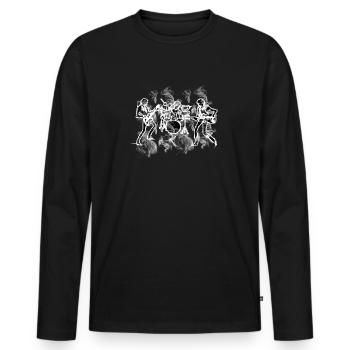 groupe de rock musique hardrock guitare batterie smok bass - T-shirt manches longues Premium bio Homme - noir - Devant - Nico (187cm)