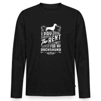 Teckel drôle de chemise cadeau - T-shirt manches longues Premium bio Homme - noir - Devant - Nico (187cm)
