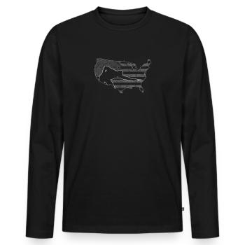 Billard Drapeau Américain Billard Cadeau - T-shirt manches longues Premium bio Homme - noir - Devant - Nico (187cm)