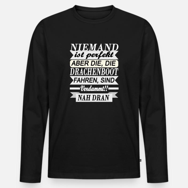 Drachenbot - Männer Premium Bio Langarmshirt - Schwarz
