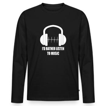 Heartbeat Headphone Heartbeat Headphone Gift - Men's Premium Organic Long Sleeve Shirt - black - Front - Nico (187cm)