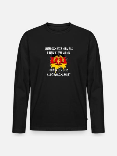DDR Geburtstag Alt Lustiger Spruch Geschenk Ossi - Männer Premium Bio Langarmshirt - Schwarz