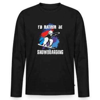 Snowboarding Snowboard Snowboarder Boarding - Männer Premium Bio Langarmshirt - Schwarz - Vorne - Nico (187cm)