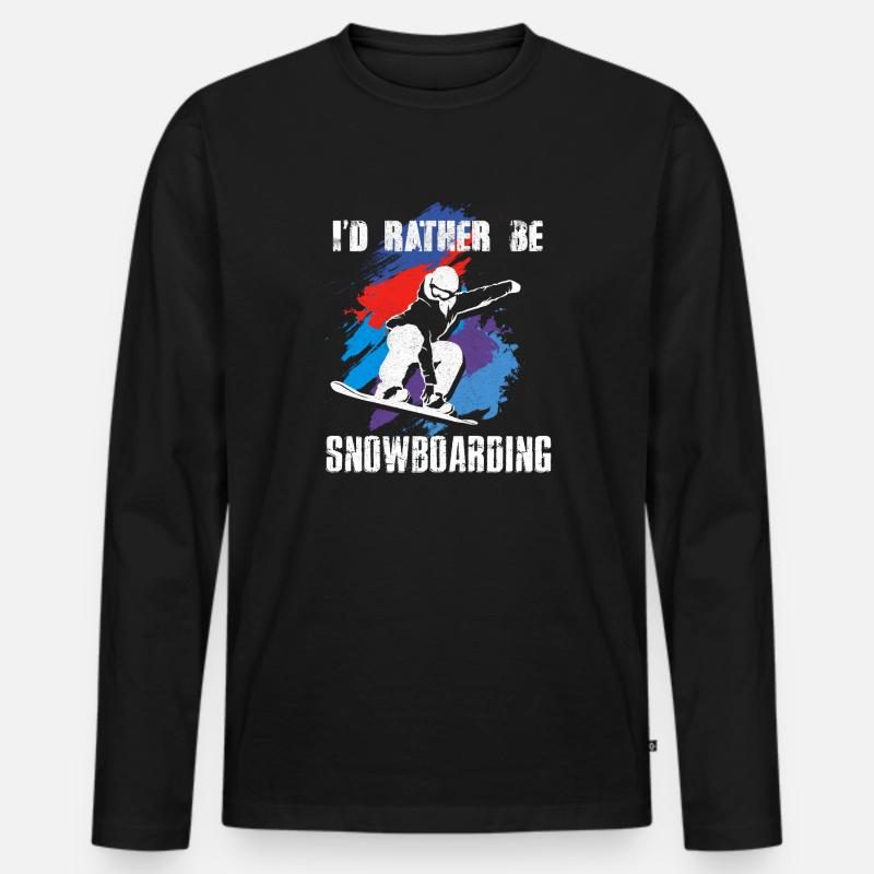 Snowboarding Snowboard Snowboarder Boarding - Männer Premium Bio Langarmshirt - Schwarz