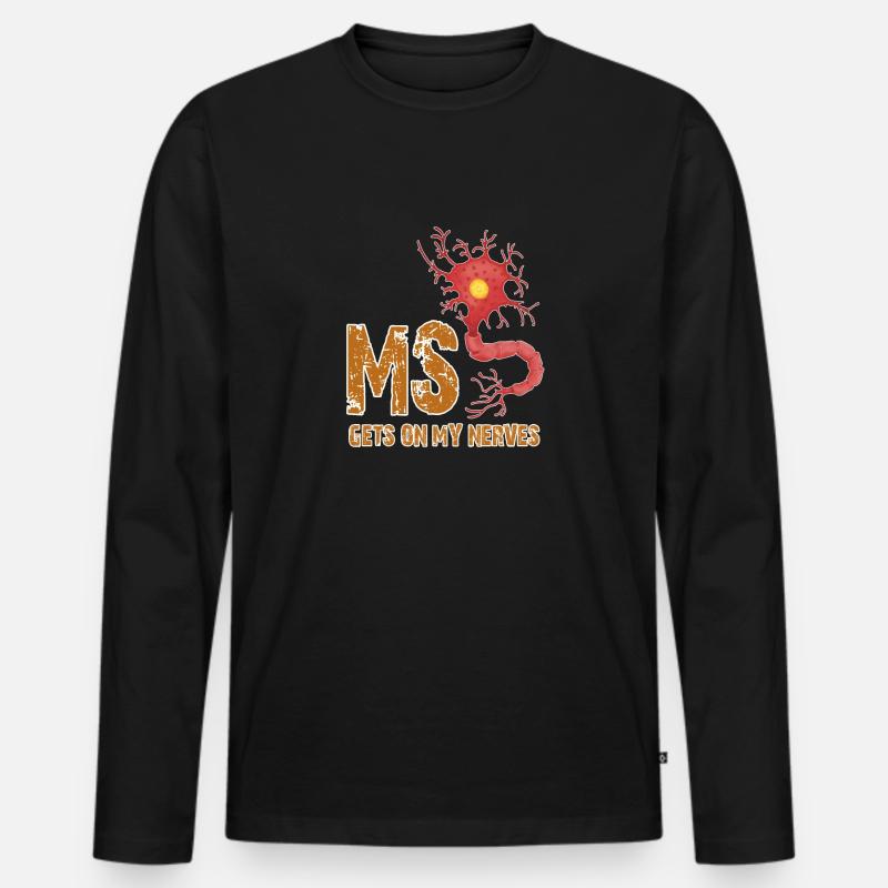 Multiple Sklerose Design - Männer Premium Bio Langarmshirt - Schwarz