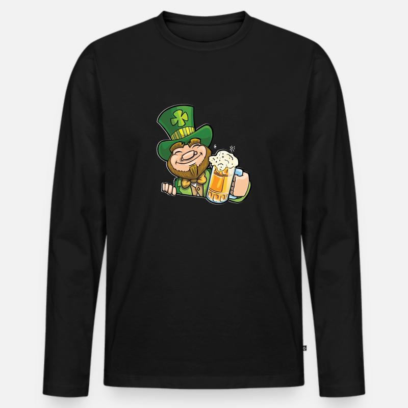 St Patricks Design - Männer Premium Bio Langarmshirt - Schwarz