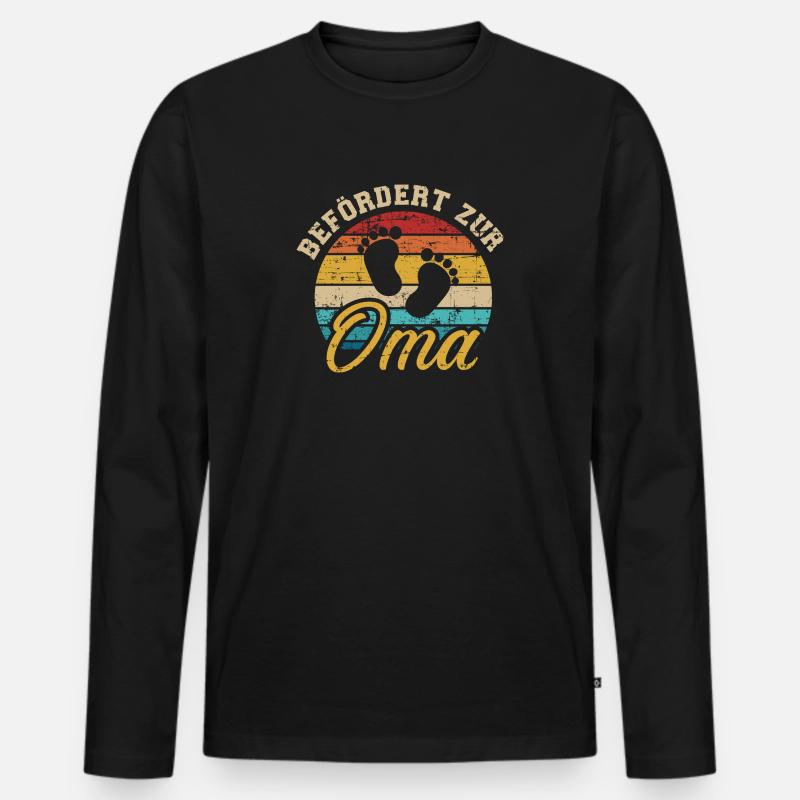 Oma - Männer Premium Bio Langarmshirt - Schwarz