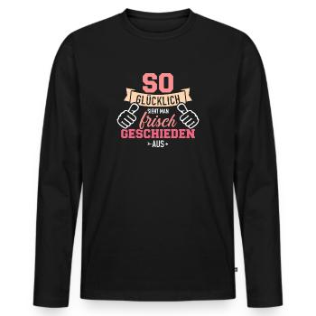 Scheidung - Männer Premium Bio Langarmshirt - Schwarz - Vorne - Nico (187cm)