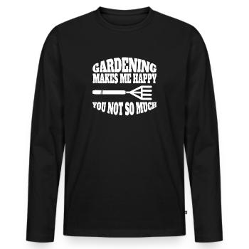 Jardinier Cadeau Hobby Jardinier Verger de jardin - T-shirt manches longues Premium bio Homme - noir - Devant - Nico (187cm)