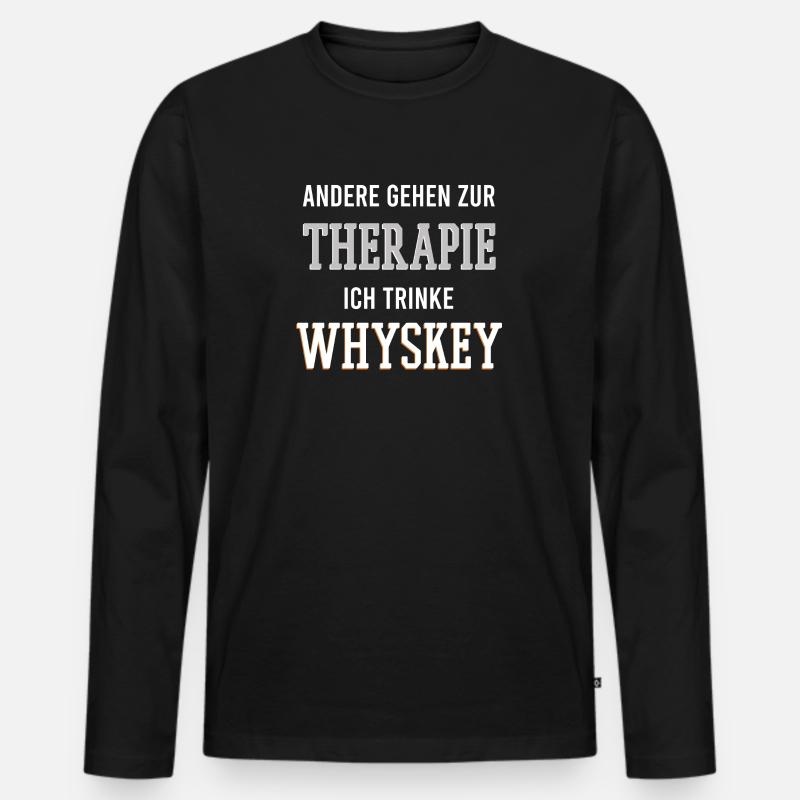 Whiskey - Männer Premium Bio Langarmshirt - Schwarz