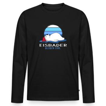 Eisbaden cool Winterbader Winterschwimmen - Männer Premium Bio Langarmshirt - Schwarz - Vorne - Nico (187cm)