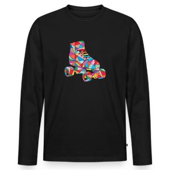 Rollschuh Mädchen Roller Skating Kinder Rollschuhe - Männer Premium Bio Langarmshirt - Schwarz - Vorne - Nico (187cm)