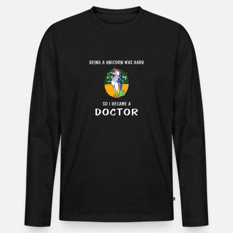 Doktortitel - Männer Premium Bio Langarmshirt - Schwarz