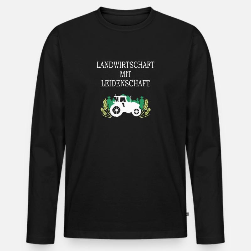 Landwirtschaft mit Leidenschaft - Männer Premium Bio Langarmshirt - Schwarz