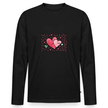 Valentinstag - Männer Premium Bio Langarmshirt - Schwarz - Vorne - Nico (187cm)
