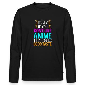 Manga - T-shirt manches longues Premium bio Homme - noir - Devant - Nico (187cm)