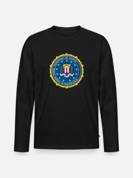 FBI Seal - Men's Premium Organic Long Sleeve Shirt - black