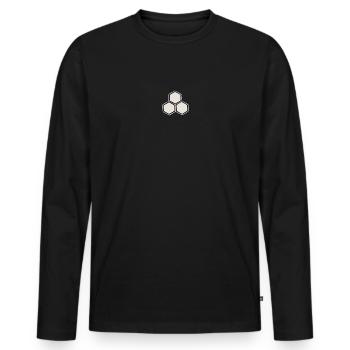 Honeycomb - Men's Premium Organic Long Sleeve Shirt - black - Front - Nico (187cm)