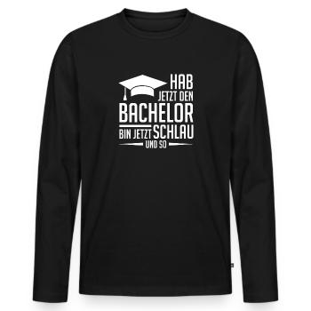 Bachelor 2020 - Männer Premium Bio Langarmshirt - Schwarz - Vorne - Nico (187cm)