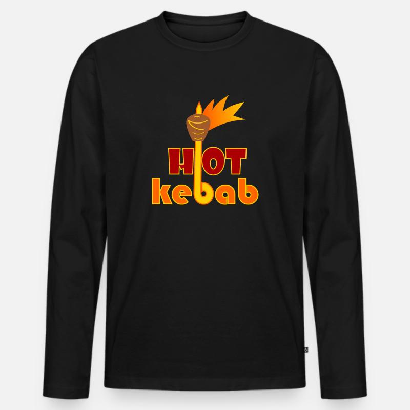 hot Kebab - Männer Premium Bio Langarmshirt - Schwarz