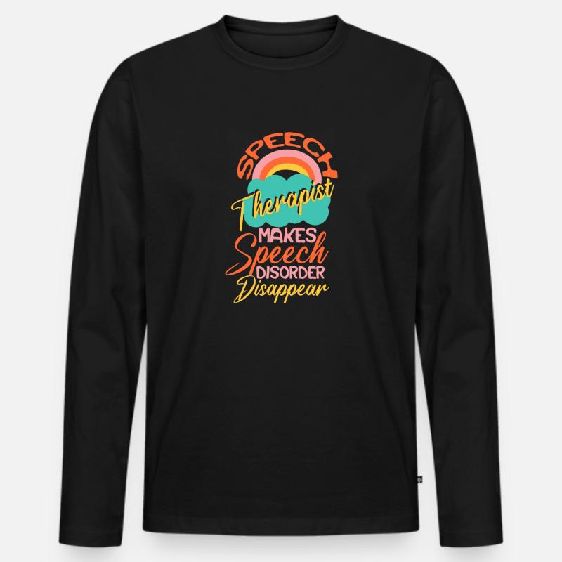 Logopäde Sprachtherapeut Logopädie - Männer Premium Bio Langarmshirt - Schwarz