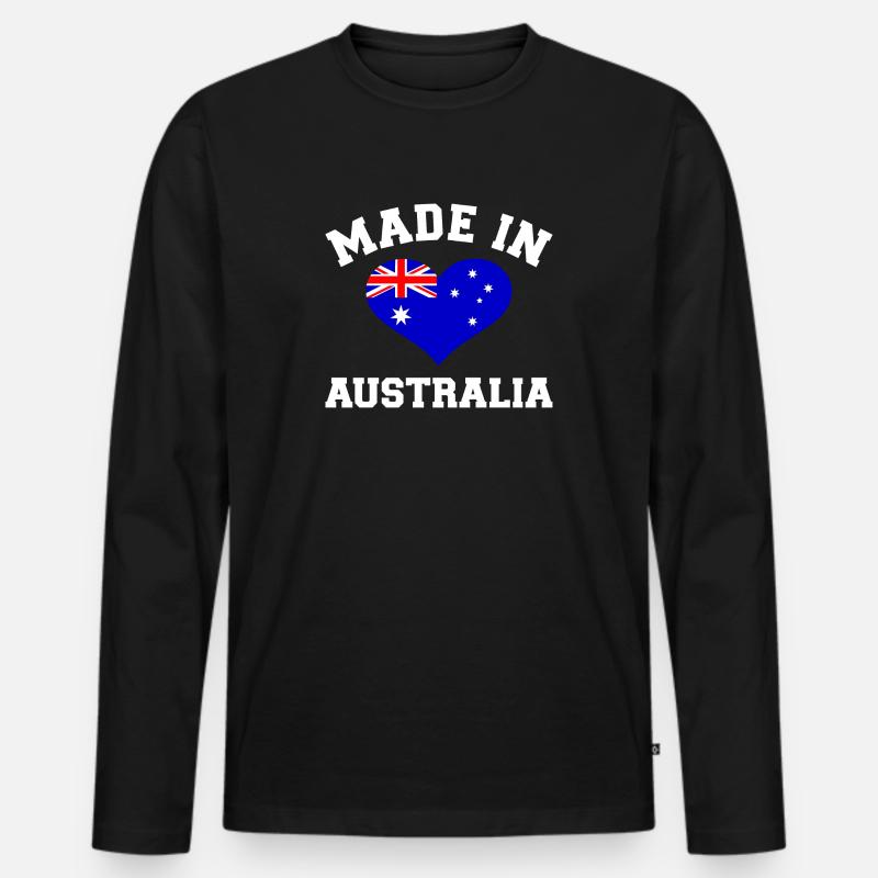 Australien - Männer Premium Bio Langarmshirt - Schwarz