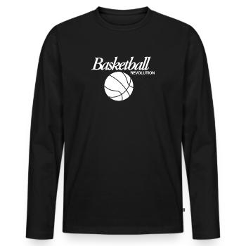 Révolution du basket-ball - T-shirt manches longues Premium bio Homme - noir - Devant - Nico (187cm)