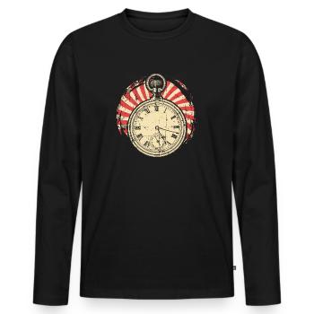 Watchmaker's watch - Men's Premium Organic Long Sleeve Shirt - black - Front - Nico (187cm)