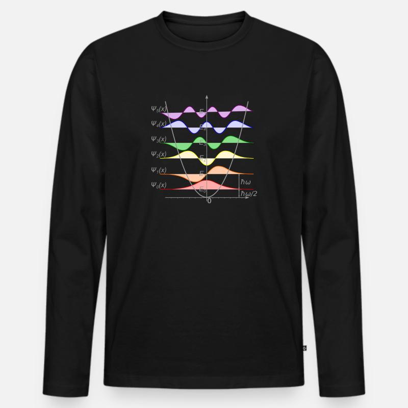 Harmonischer Oszillator Quantenmechanik Physik - Männer Premium Bio Langarmshirt - Schwarz