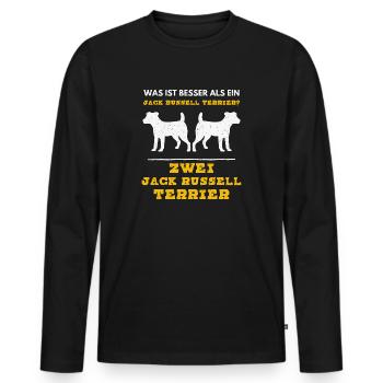 Jack Russel Terrier Hundeliebhaber Hundehalter - Männer Premium Bio Langarmshirt - Schwarz - Vorne - Nico (187cm)