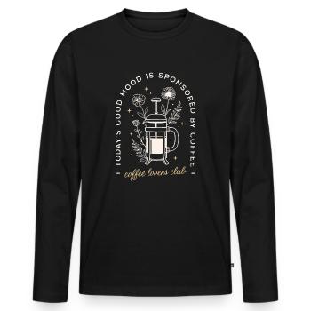 Citation café de spécialité humour - T-shirt manches longues Premium bio Homme - noir - Devant - Nico (187cm)