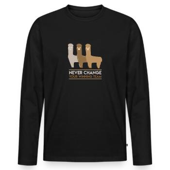 Alpaca Winning Team - Männer Premium Bio Langarmshirt - Schwarz - Vorne - Nico (187cm)