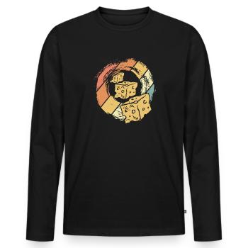 Fromage - T-shirt manches longues Premium bio Homme - noir - Devant - Nico (187cm)