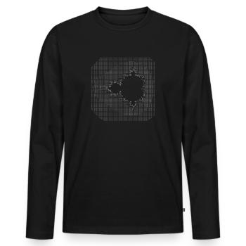 nerd mandelbrot ascii code programmeur pc hacker IT - T-shirt manches longues Premium bio Homme - noir - Devant - Nico (187cm)