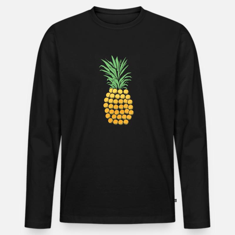 Golf Ananas Geschenk - Männer Premium Bio Langarmshirt - Schwarz