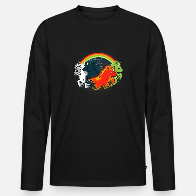 heftiges Einhorngeschenk - Männer Premium Bio Langarmshirt - Schwarz