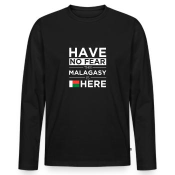 N'ayez pas peur Le malgache est ici Fierté fier - T-shirt manches longues Premium bio Homme - noir - Devant - Nico (187cm)
