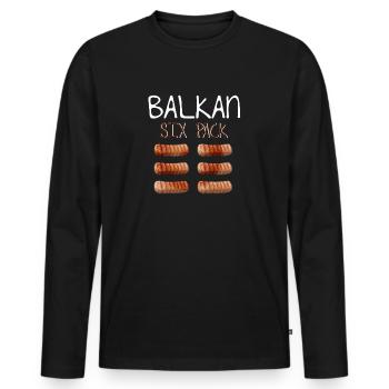 Balkan Six Pack - Style balkanique pour l'homme d'honneur - T-shirt manches longues Premium bio Homme - noir - Devant - Nico (187cm)