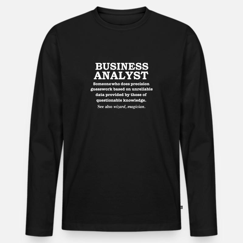 Business-Analyst-Magier-Definitions-Absolvent - Männer Premium Bio Langarmshirt - Schwarz