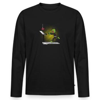 Cadeau Halloween de tapis roulant Zombie - T-shirt manches longues Premium bio Homme - noir - Devant - Nico (187cm)