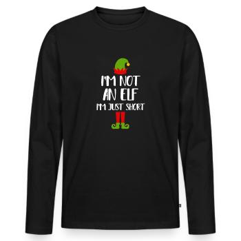 Je ne suis pas court à onze - T-shirt manches longues Premium bio Homme - noir - Devant - Nico (187cm)