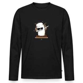 Dabbing Marshmallow Dab Gift - T-shirt manches longues Premium bio Homme - noir - Devant - Nico (187cm)