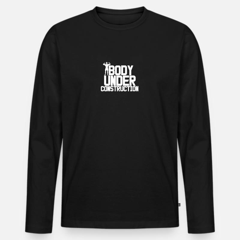Fitnessstudio - Männer Premium Bio Langarmshirt - Schwarz