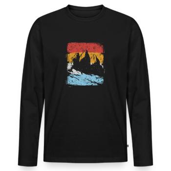 Cadeau Dolomites Vintage - T-shirt manches longues Premium bio Homme - noir - Devant - Nico (187cm)
