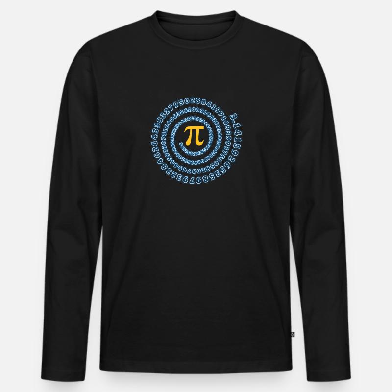 Pi Symbol Mathematik Geschenk - Männer Premium Bio Langarmshirt - Schwarz