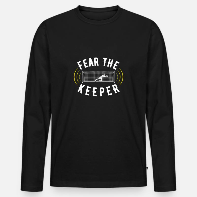Torwart - Männer Premium Bio Langarmshirt - Schwarz