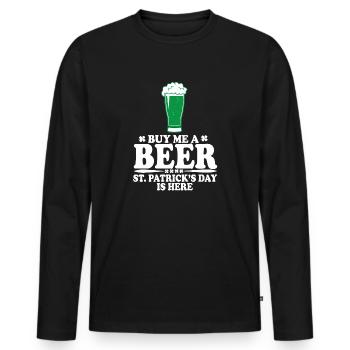 Saint Patrick's Day, Beer, Beer, Party, Drunk - Men's Premium Organic Long Sleeve Shirt - black - Front - Nico (187cm)