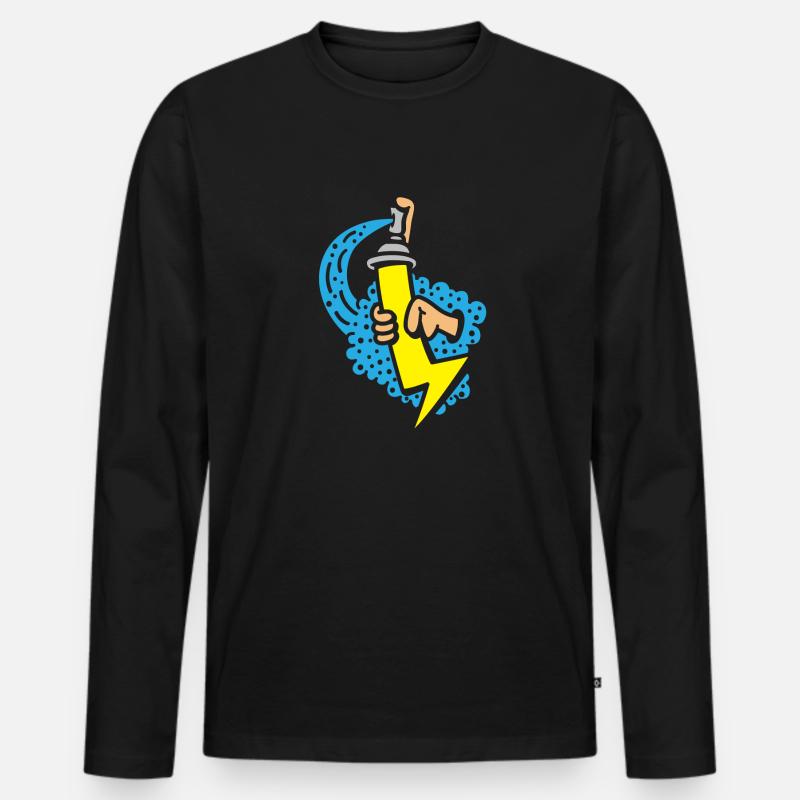 Graffiti - Männer Premium Bio Langarmshirt - Schwarz