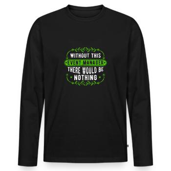 Event Manager - Men's Premium Organic Long Sleeve Shirt - black - Front - Nico (187cm)